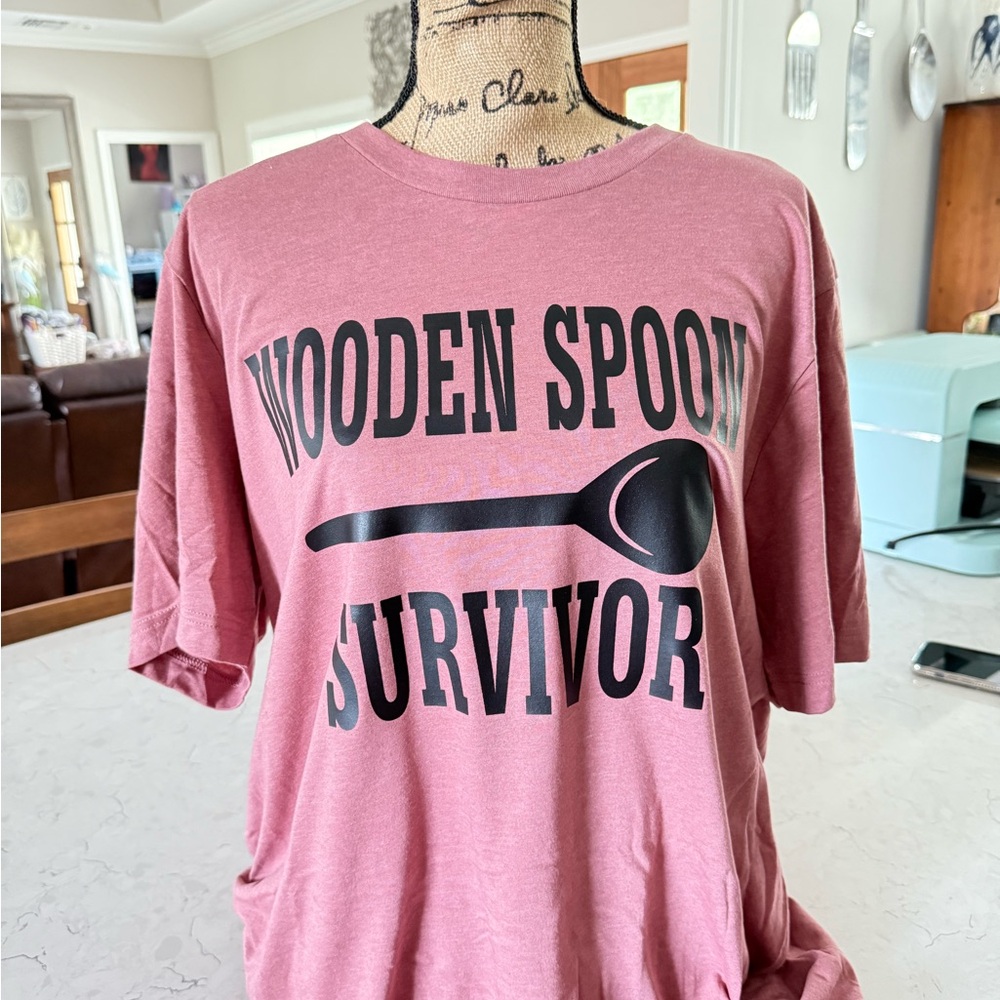 Bella Canvas Pink 'Wooden Spoon Survivor' Tee